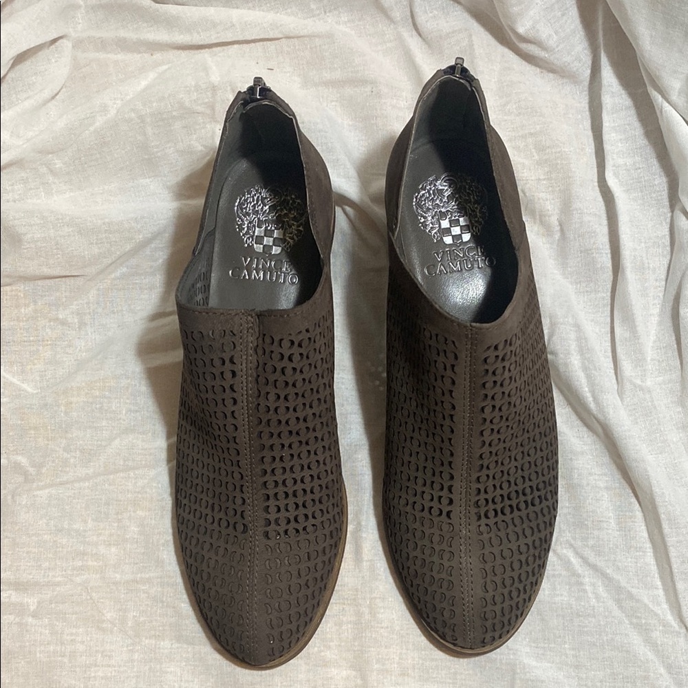 Vince Camuto Elephant Grey Oiled Casual Nubuck Slip-On